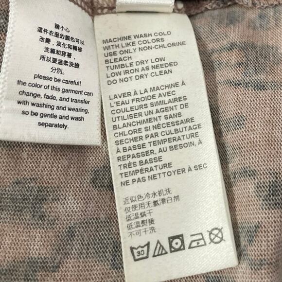 Free People print Tourist Crew Neck Tee Leopard Print Womens Size Small - Picture 9 of 9